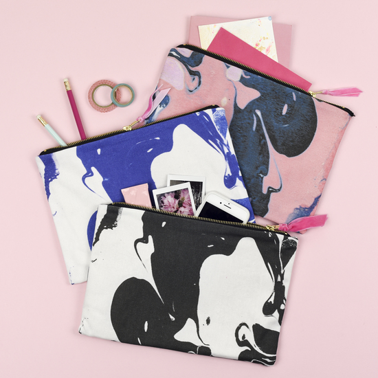 New marbled pouches