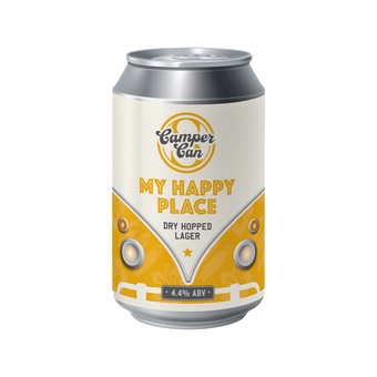 An image of a can of lager made by Camper Can