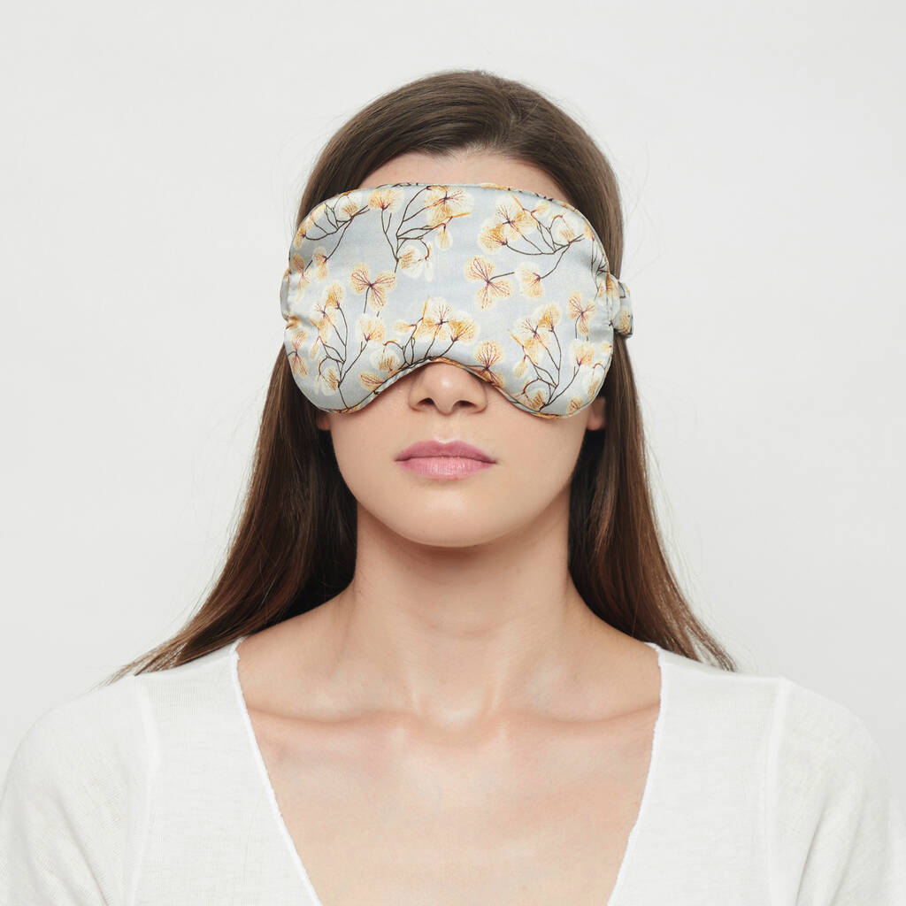 100% Silk Eye Mask Skeletal Leaves