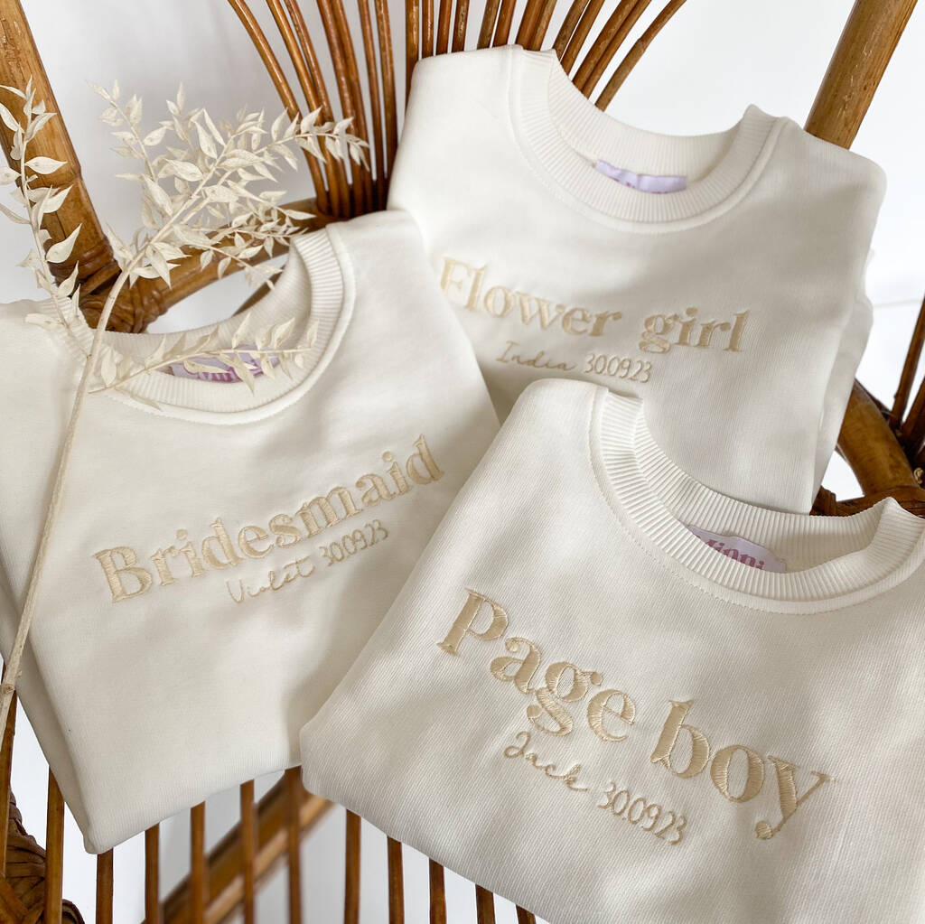 Personalised Embroidered Wedding Sweatshirts