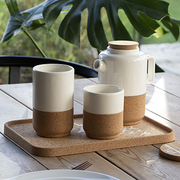 Cork + Ceramic Pottery with Eco Cork Tray