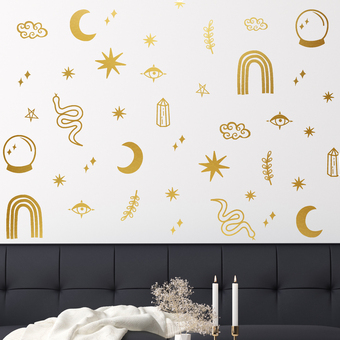 moon and stars nursery decor wall decals