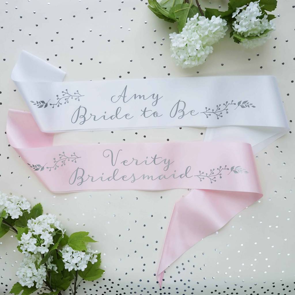 Sparks And Daughters Personalised Botanical Bridal Sash | 