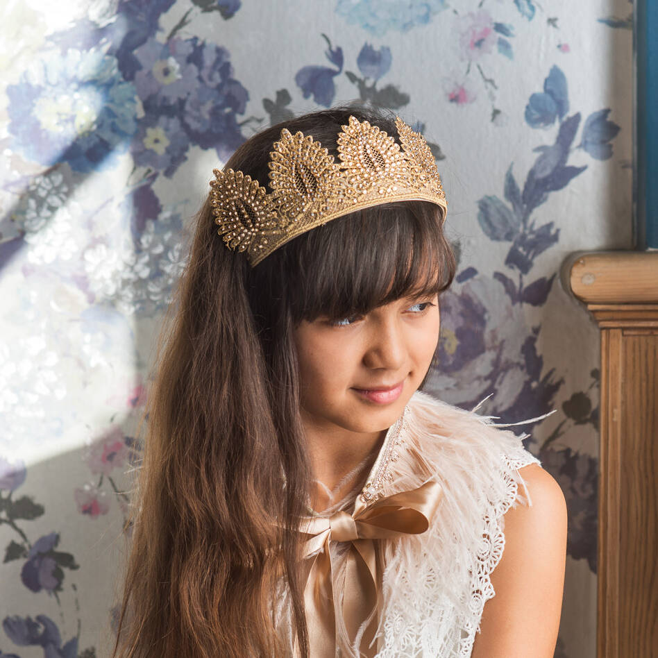 Loola & Goo Gilda Children's Gold Embellished Crown | 