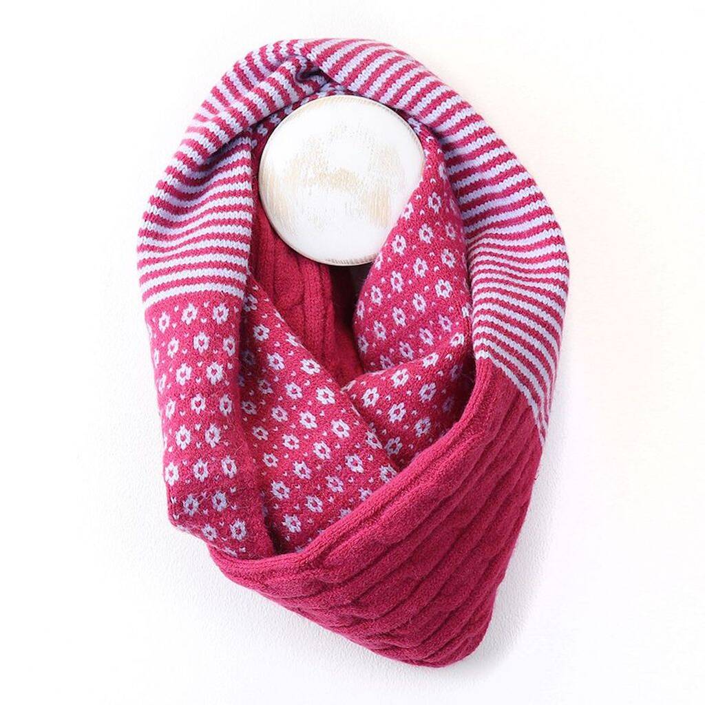 Pink Woolly Snood/ Scarf