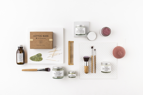 A flat lay photo showing various Bristolmade products