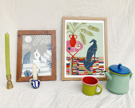 Product photo of two framed artworks