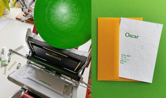 The Angel Press seed paper stationery bespoke letterpress printing