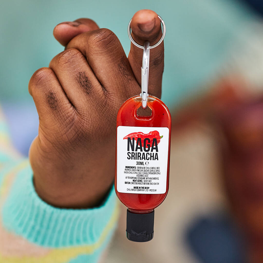 Mini Naga Sriracha Hot Sauce Chilli Keychain  