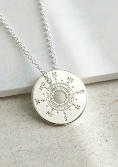 Cassiopi Silver Compass Necklace