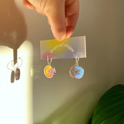 Forget Me Not Iridescent Glass Earrings 