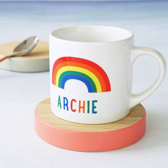 personalised rainbow children's mug