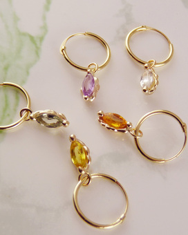 Marquise Sapphire Hoop Charms