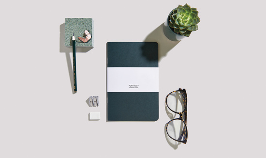 Port West Stationers Eco-friendly Green Notebook