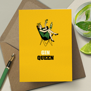 Gin queen greeting card