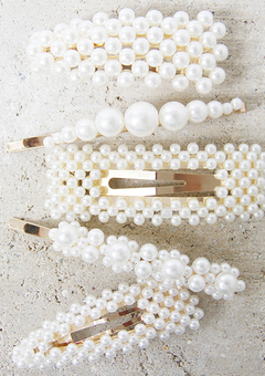 Set of 5 Pearl Hair Clips
