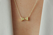 Double triangle initial necklace