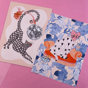 steph pryor floral and leopard print tea towels