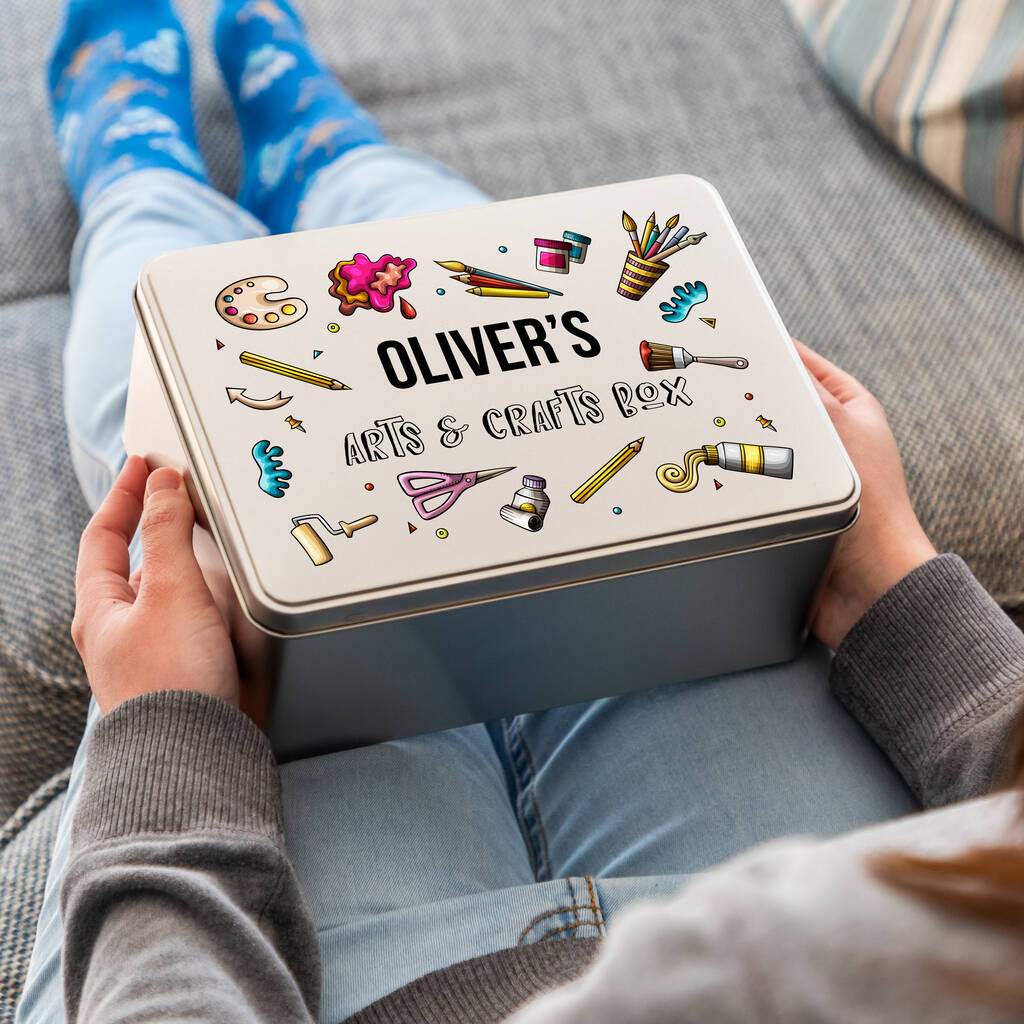 Personalised Arts And Crafts Box Tin