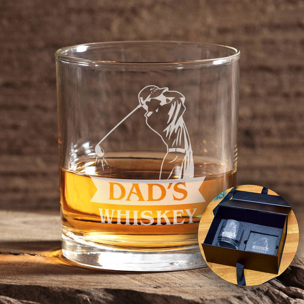 Personalised Golfer Engraved Whiskey Glass
