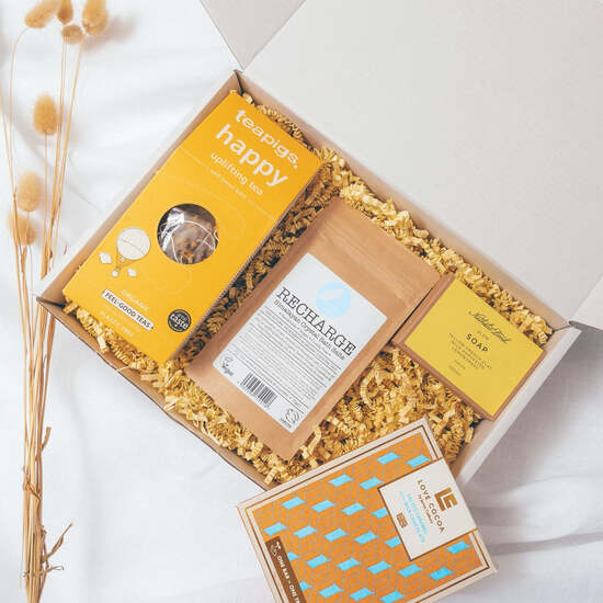 uplifting self-care box, recharge, lemongrass