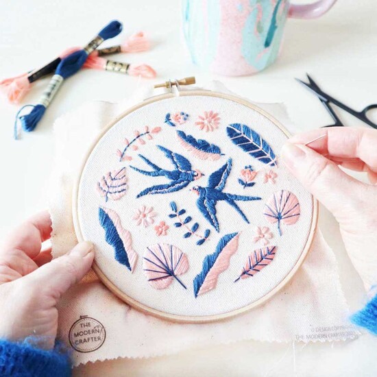 Summer Swallow Embroidery Kit