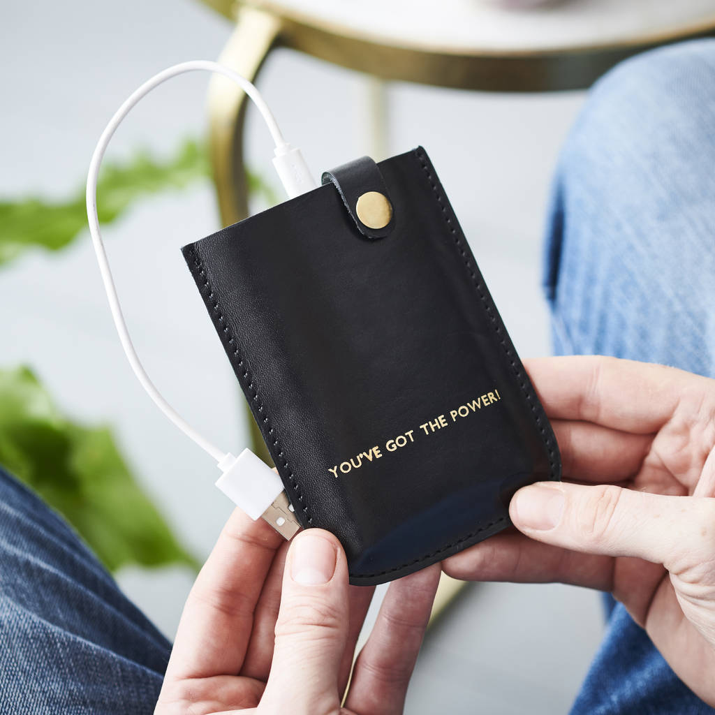 Personalised Leather Power Pack