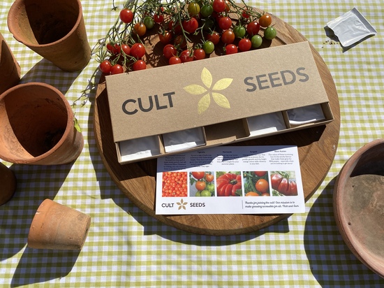 Our box with our seed varieties in colour