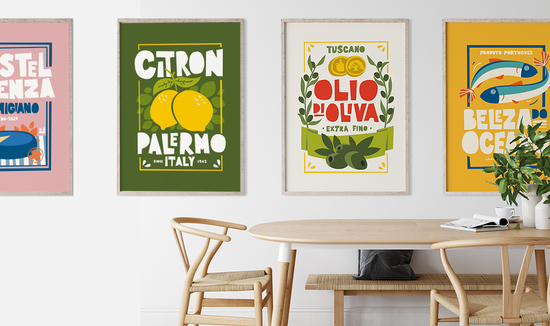 Bright and punchy kitchen prints