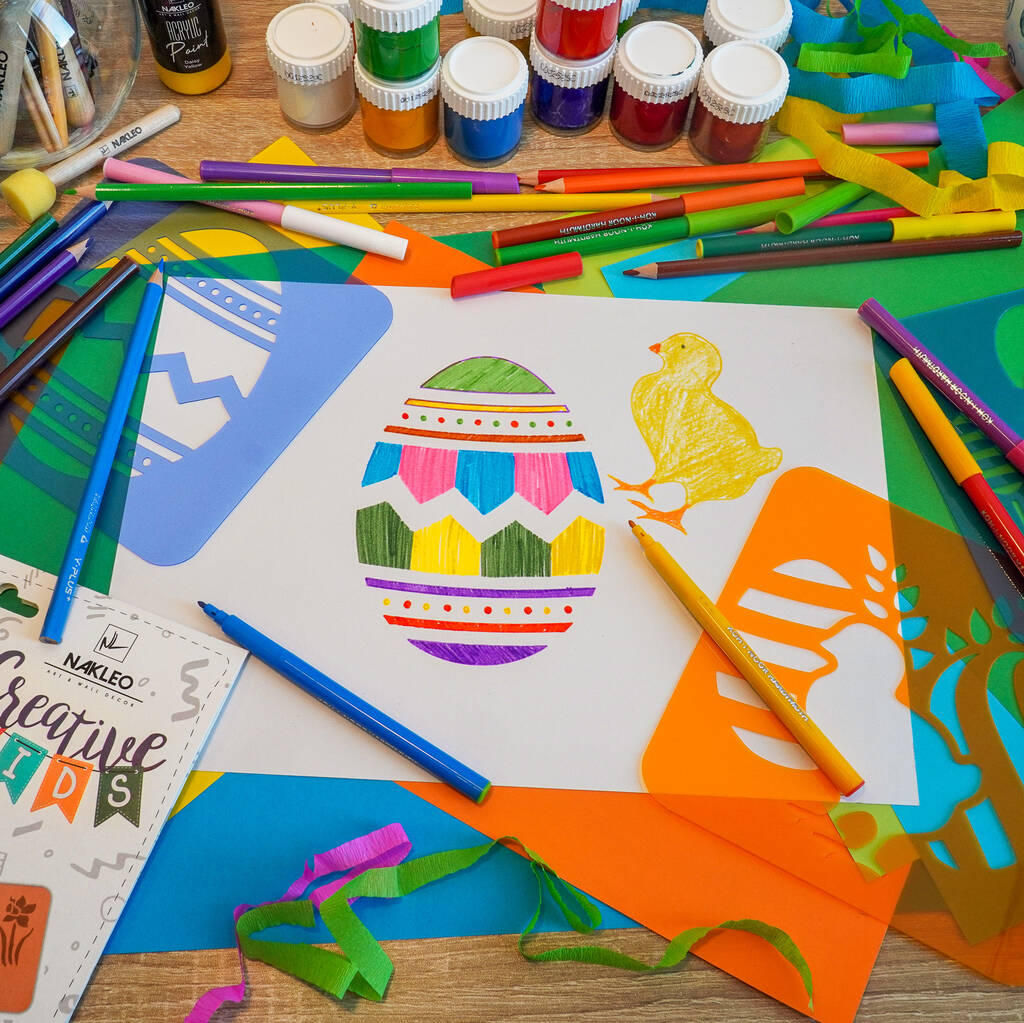 Drawing Stencils For Kids Easter With Brushes