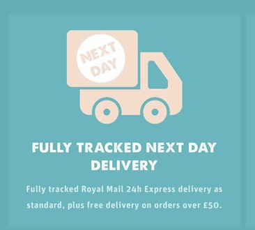 Delivery Van with Next Day Delivery text