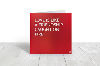 Love is like a friendship greeting card