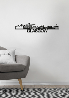 Glasgow silhouette skyline art on wall Glasgow gift 