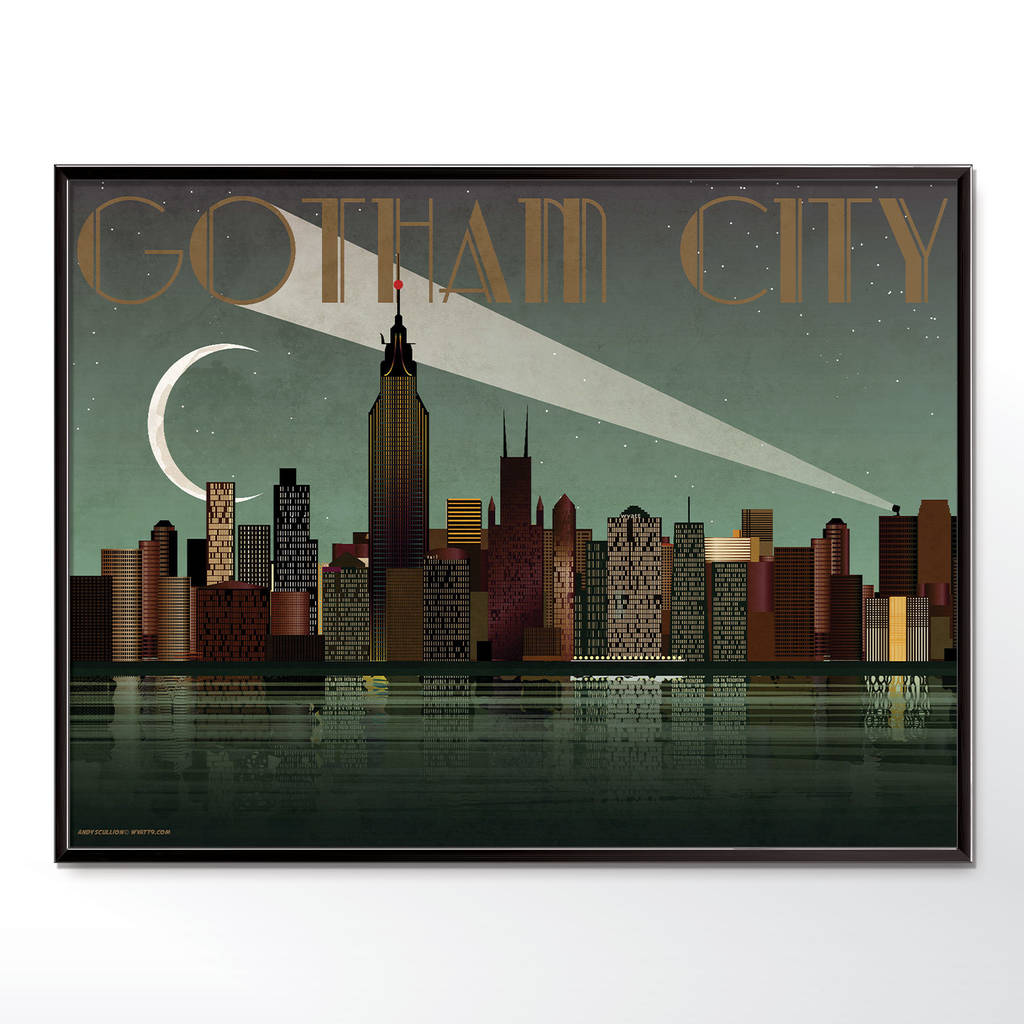 Gotham City Batman Superhero Poster Art Print | Artwork|