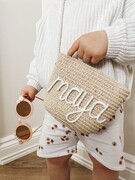 Personalised Straw Bag for Girls