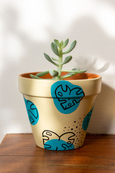 Holly Tamara Illustrations hand painted plant pot 