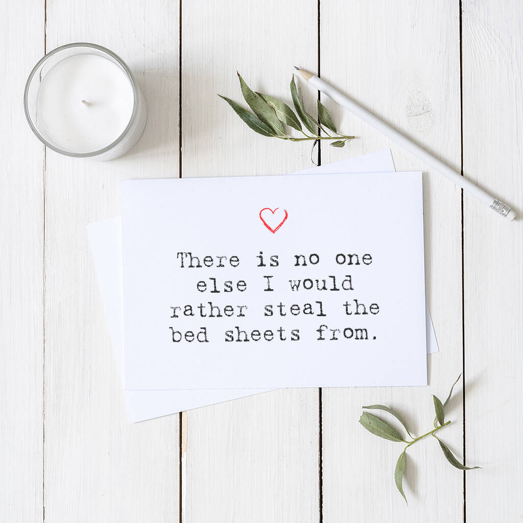 Stealing The Bed Sheets Valentine Card