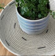Mono cotton rope tray, handmade from rope.