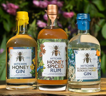 The Hitchin Honey Spirits collection made using raw honey from our own Hertfordshire hives
