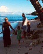 Back to where it all began. Our family walking along the beach in Barbados