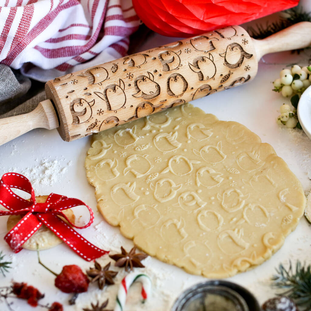 Christmas Penguins Rolling Pin