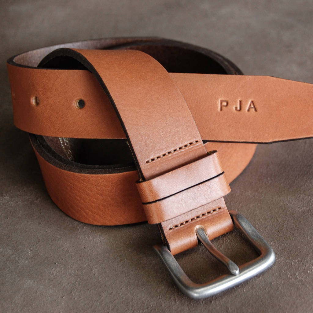 The British Belt Company Men's Handmade Personalised Leather Belt | 