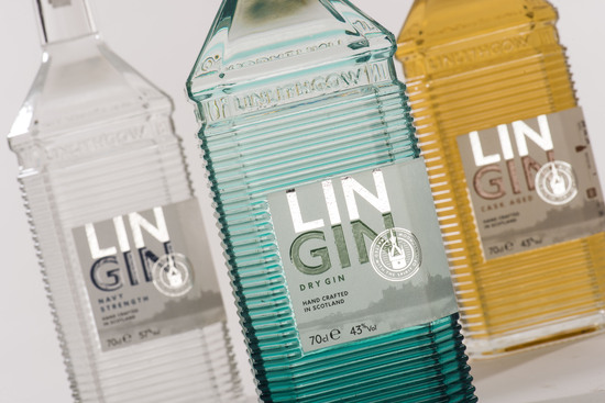 Scottish Craft Gin. LinGin Cask, Navy and London Dry