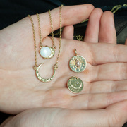 solid gold Amulet necklaces 