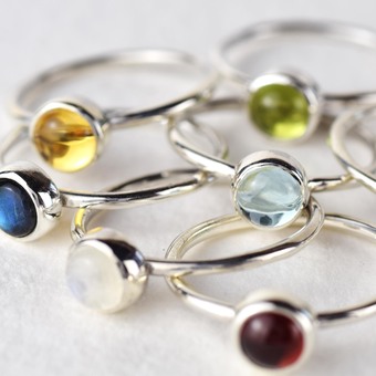Our Nebula stacking rings are made from solid gold and silver