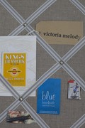Linen fabric notice board 