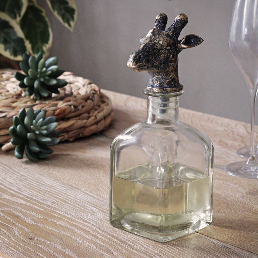 Glass Storage Jar With Giraffe Head Stopper