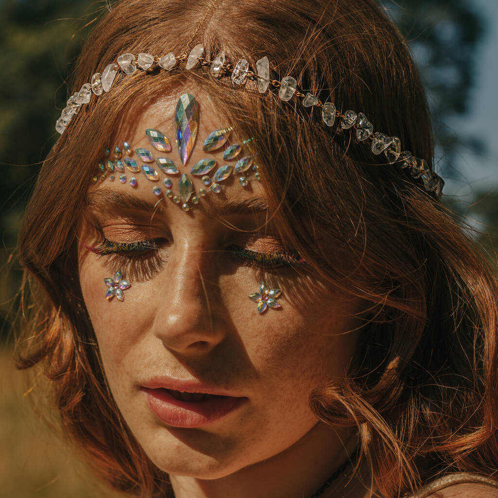 Quartz Crystal Head Chain Festival Headwear