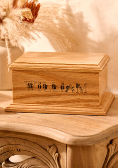 Personalised wooden stillborn urn