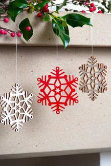 Wooden snowflake decoration